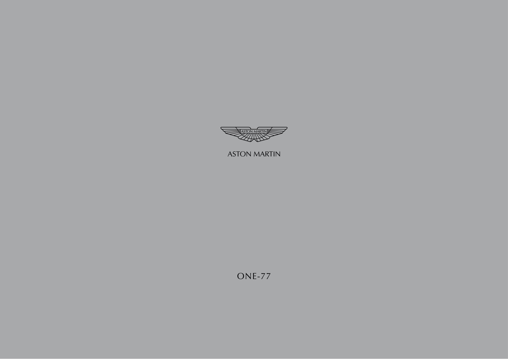 2012 Aston Martin One-77 Brochure